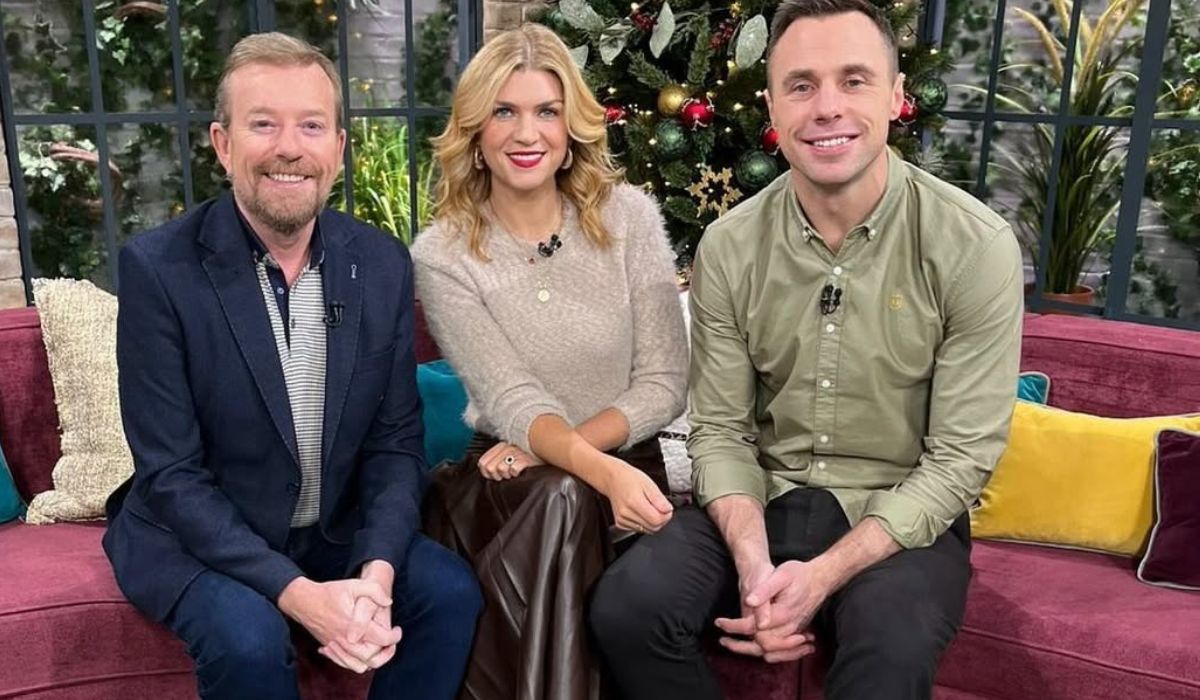 Muireann O Connell on the Ireland Am couch