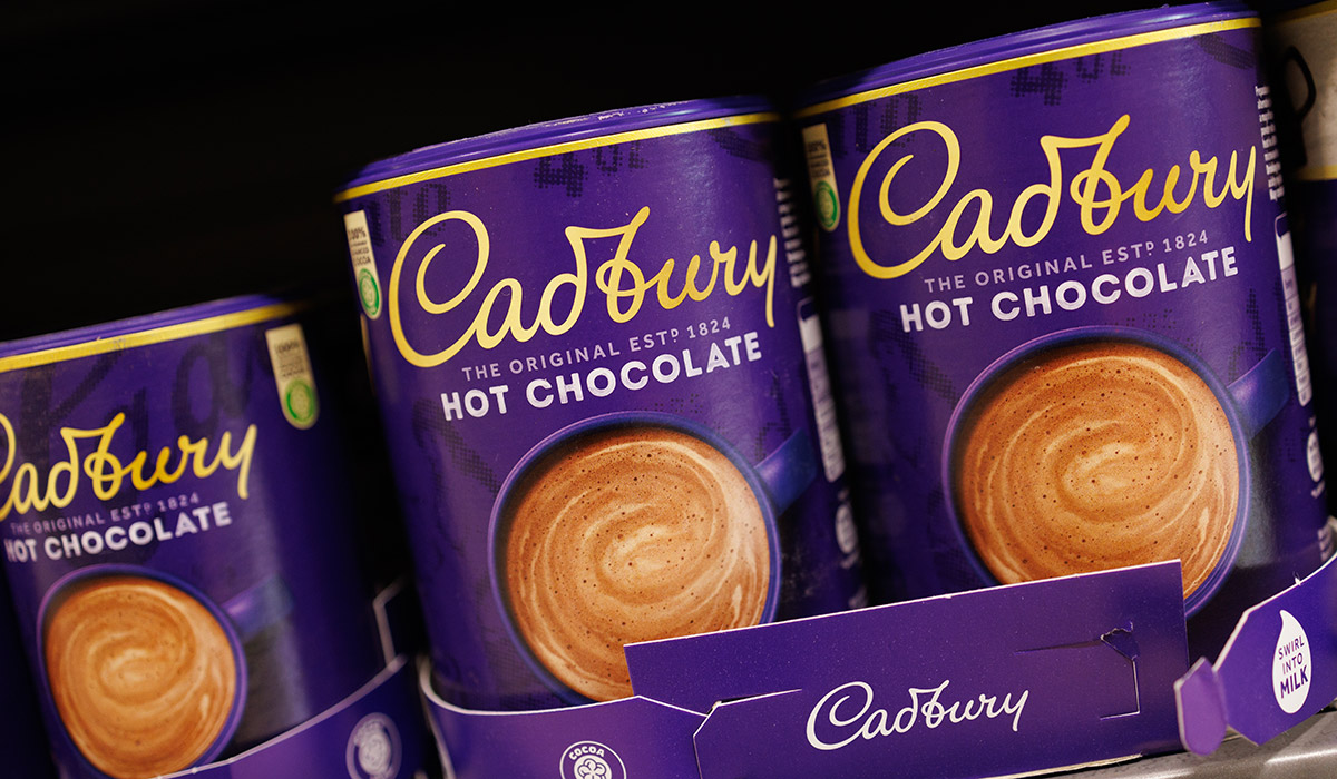 Cadbury drinking chocolate in a shop on September 18, 2024 in London, England. The latest Which? food and drink inflation tracker shows chocolate prices have risen by 11% in the year to August 2024. Food and drink prices were up by 2.7% over the same period. The UK chocolate industry is worth 7bn annually. The increase is in part due to the effects of climate change with cocoa prices repeatedly hitting new records over the last year following poor harvests caused by unusual weather in West Africa. (Photo by Dan Kitwood/Getty Images)