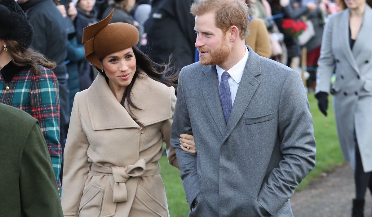 Meghan Markle and Prince Harry attend Christmas Day Church service at Church of St Mary Magdalene on December 25, 2017 in King's Lynn, England.