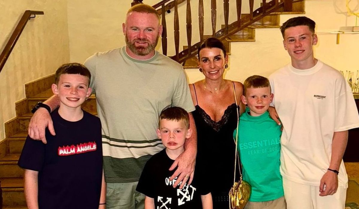 Coleen Rooney, her husband Wayne Rooney and their four children