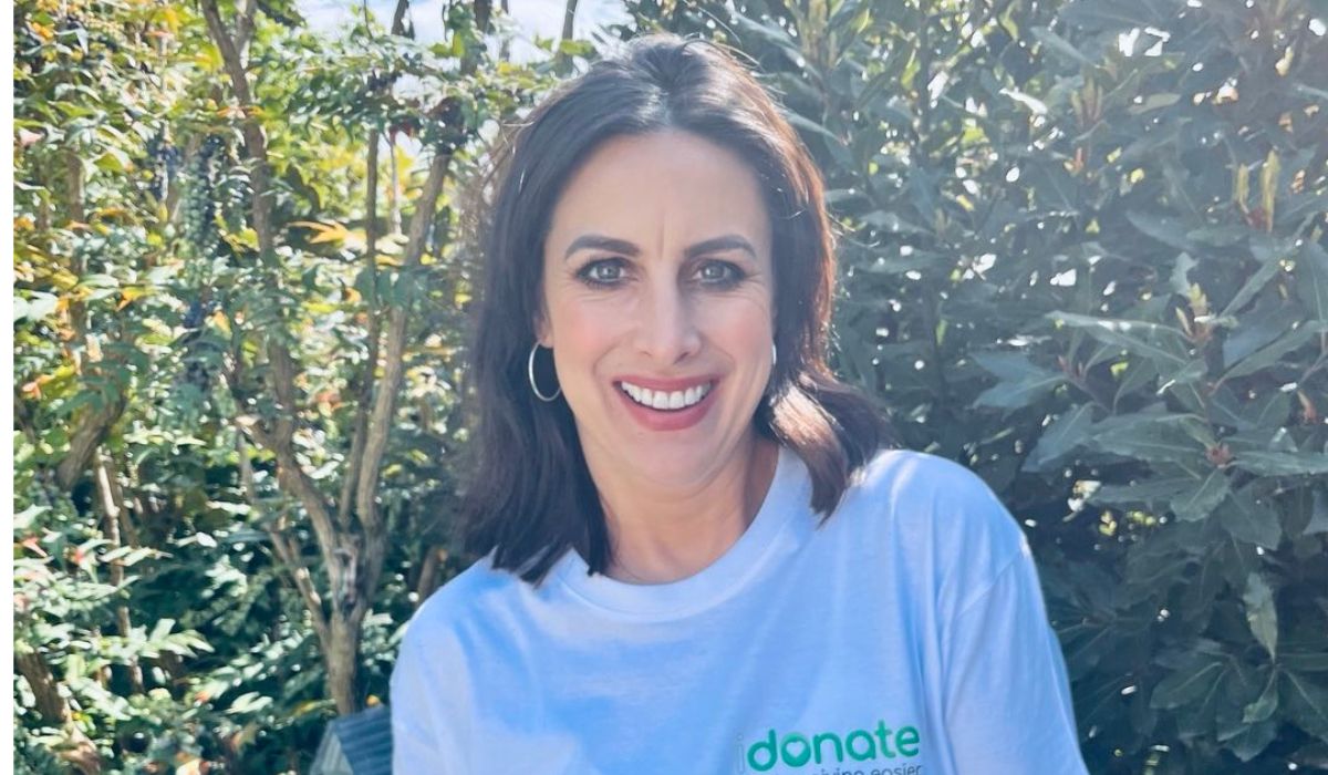 Lucy Kennedy in w white T-shirt