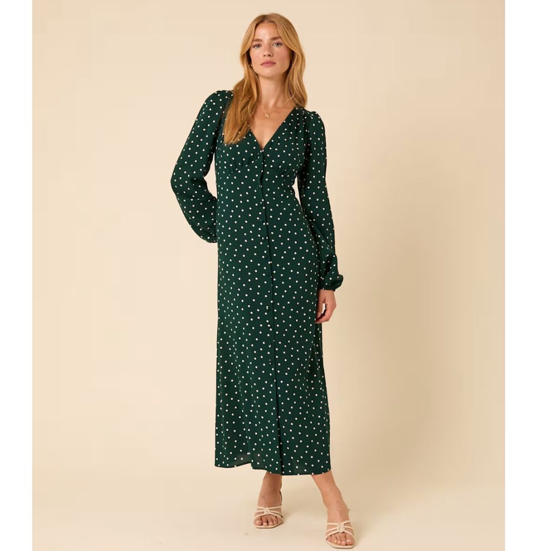 M&S Polka Dot V-Neck Midi Tea Dress
€88