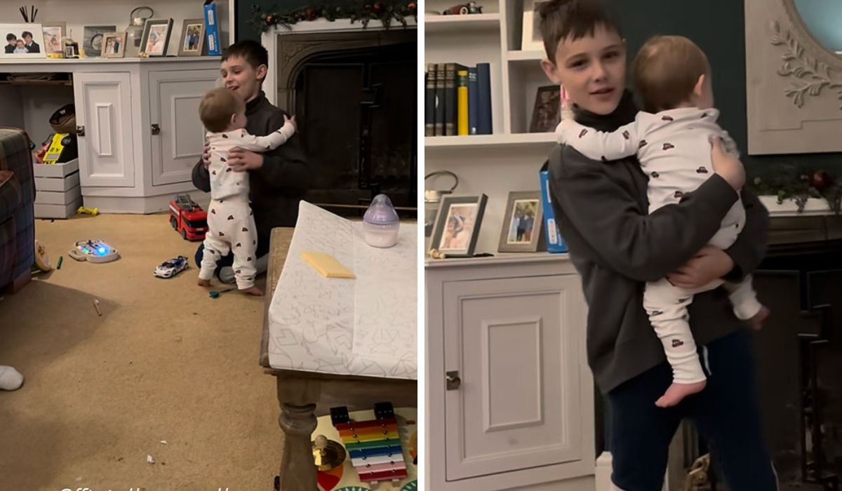 Una Healy and Ben Foden's son with his sister Pia
