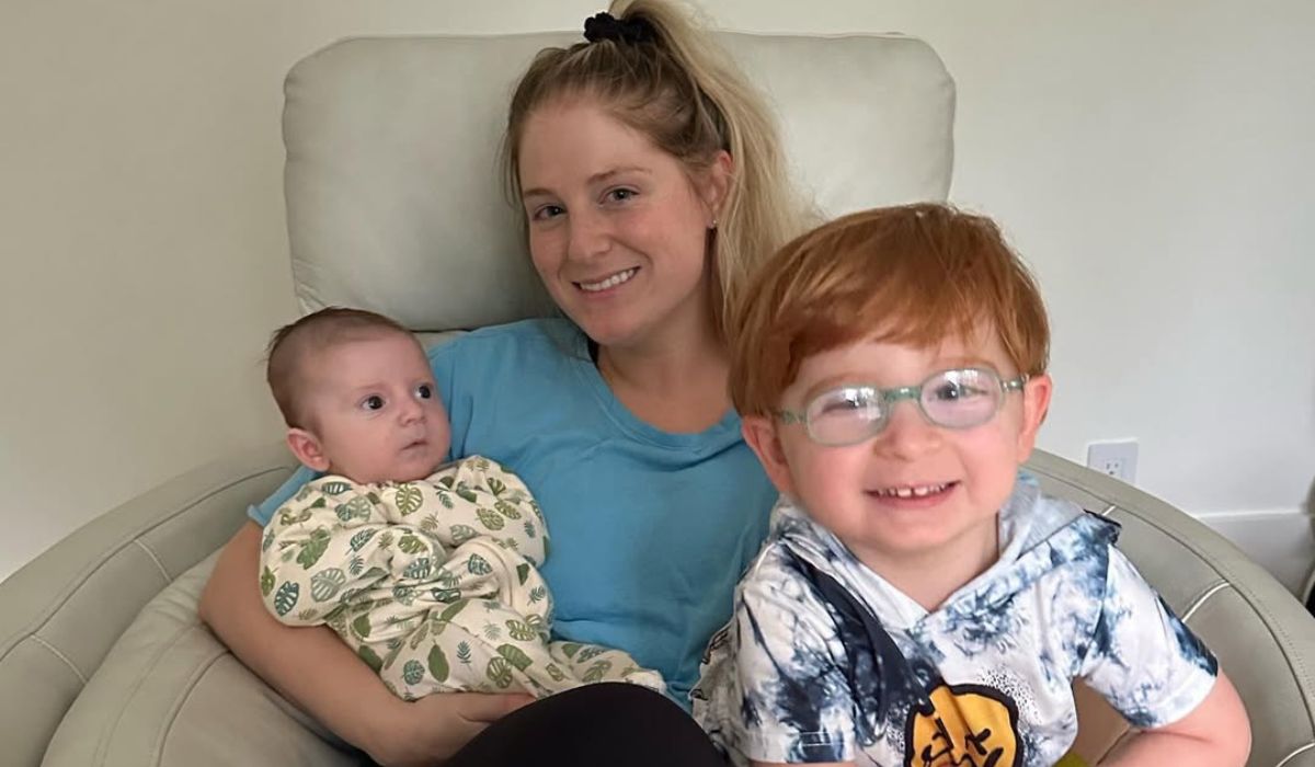 Meghan Trainor with her sons Barry and Riley