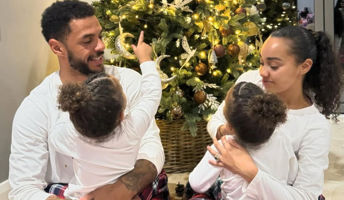 Leigh-Anne Pinnock with her twin boys