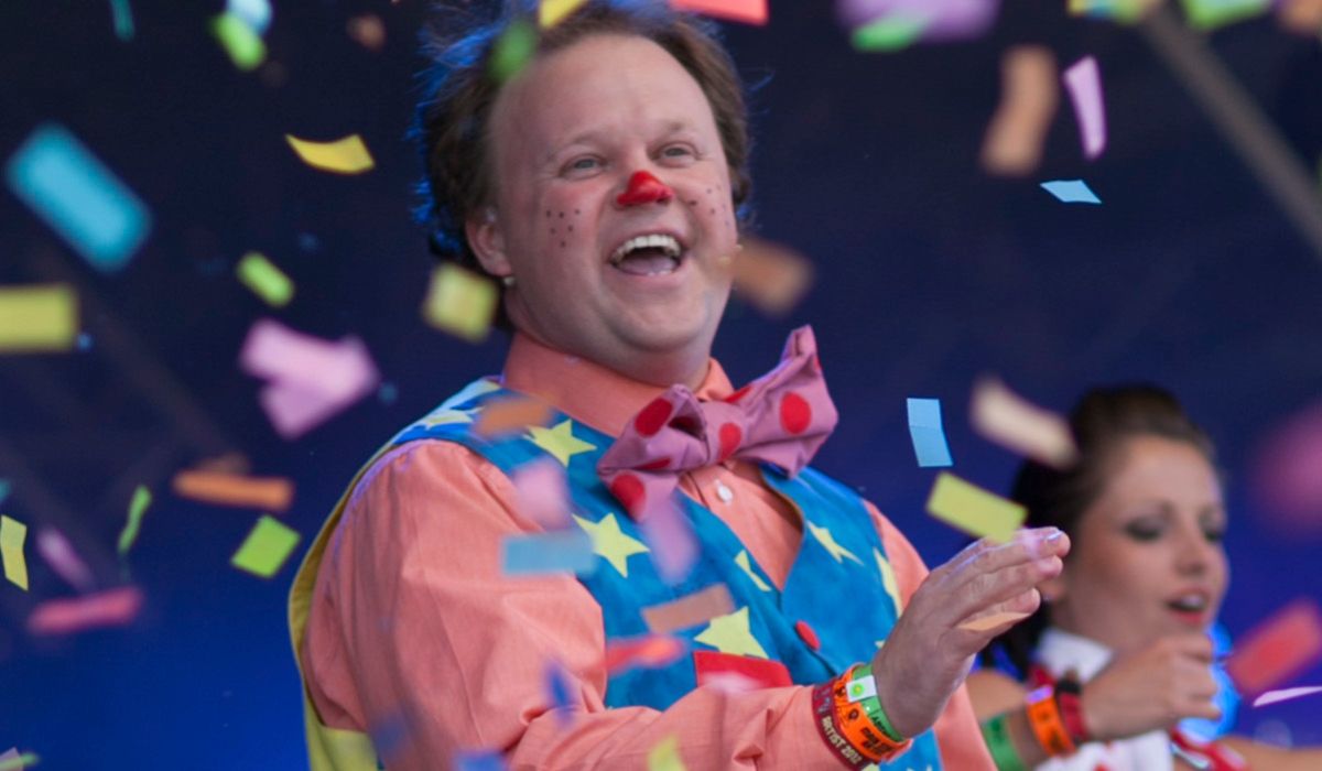 Mr Tumble AKA Justin Fletcher performs at Camp Bestival at Lulworth Castle on July 28, 2012 in Wareham, England