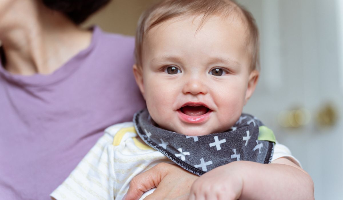 Mother holding son