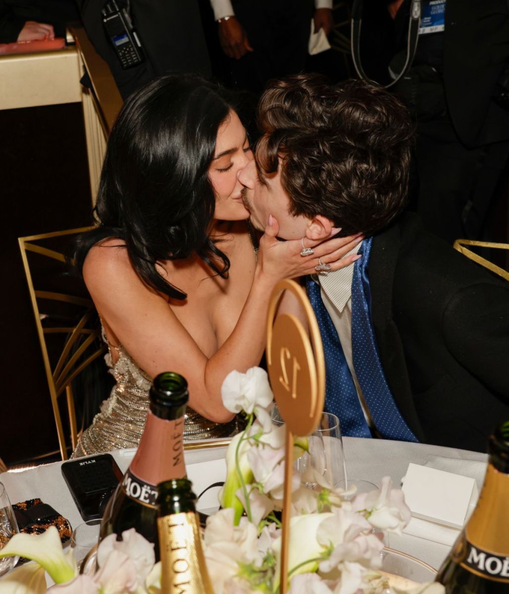 Kylie Jenner and Timothée Chalamet at the 2025 Golden Globe Awards