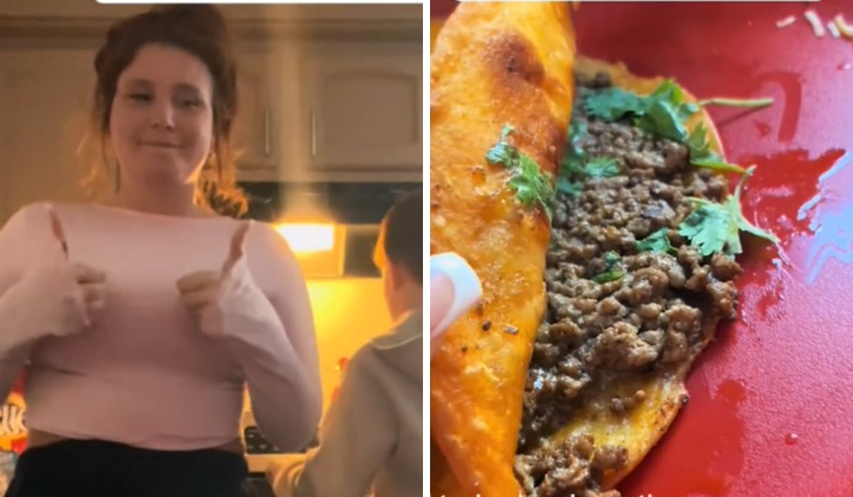 Mum with her child eating a taco