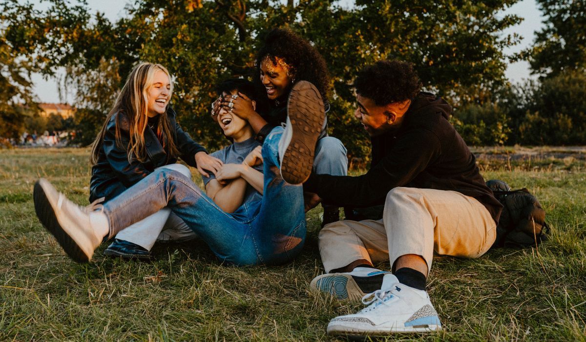 Friends having fun in the park