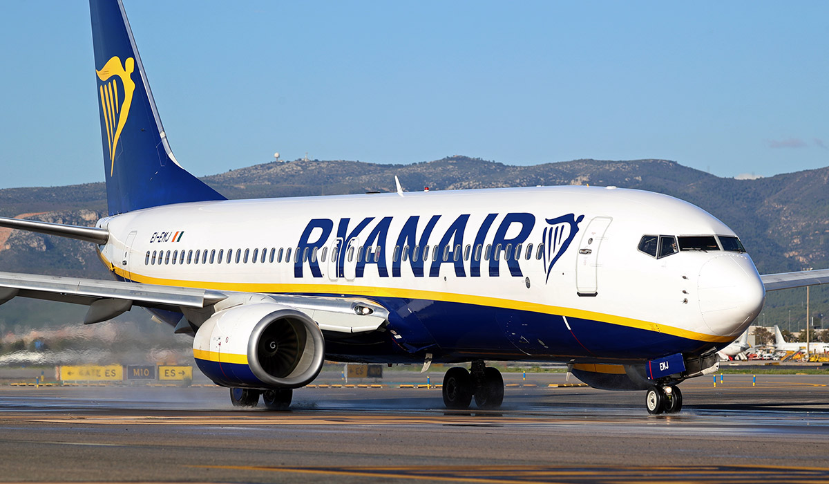A Boeing 737-8AS from Ryanair is on the runway ready to take off from Barcelona airport in Barcelona, Spain, on October 8, 2024. (Photo by Joan Valls/Urbanandsport/NurPhoto via Getty Images) (Photo by Urbanandsport/NurPhoto via Getty Images)