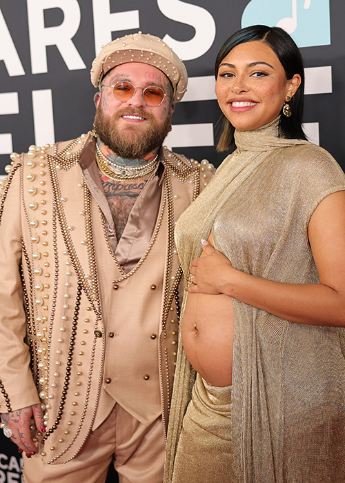Teddy Swims and Raiche Wright attend the 67th Annual GRAMMY Awards at Crypto.com Arena on February 02, 2025 in Los Angeles, California. (Photo by Neilson Barnard/Getty Images for The Recording Academy)