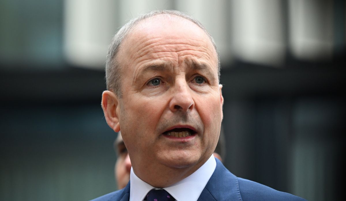 Micheal Martin TD speaks to the media before presenting the draft Programme for Government at a special Ard Fheis to voting party members for formal approval ahead of forming a new coalition government with Fine Gael