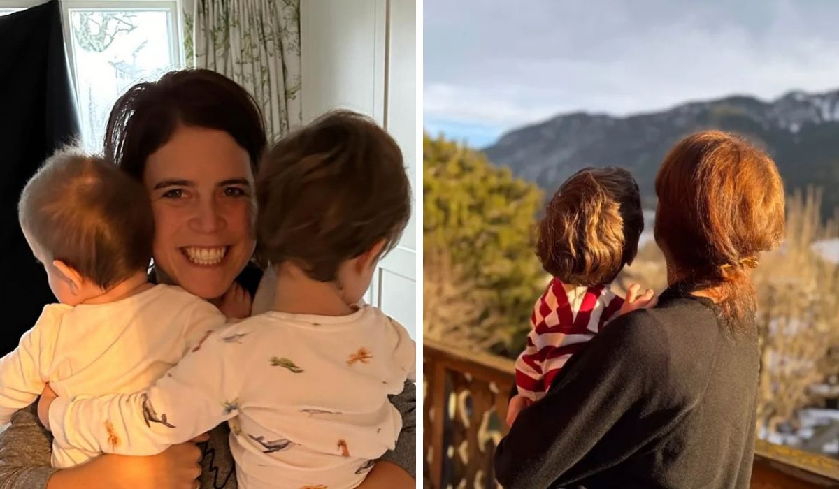 Princess Eugenie with her sons August and Ernest
