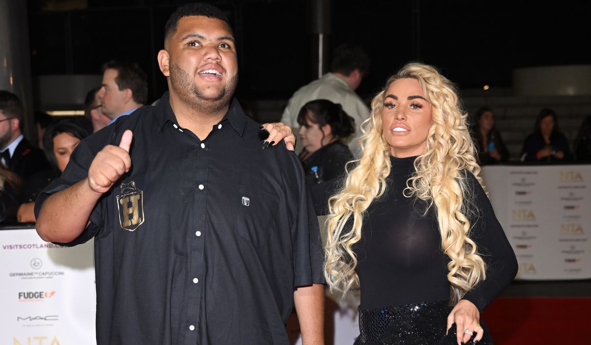 Katie Price with her son Harvey on the red carpet