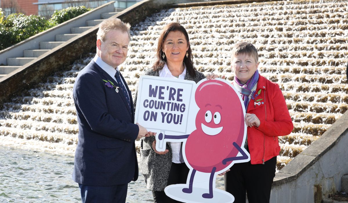 Prof Austin Stack Alceina O'Brien and Carol Moore CEO Irish Kidney Association photographed beside the IKA offices in Park West Dublin