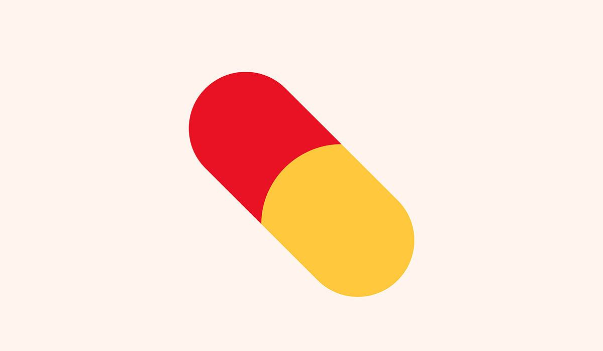 Pill vector icon. Isolated Capsule Pill, Drugs, Tablet flat, colored illustration symbol - Vector