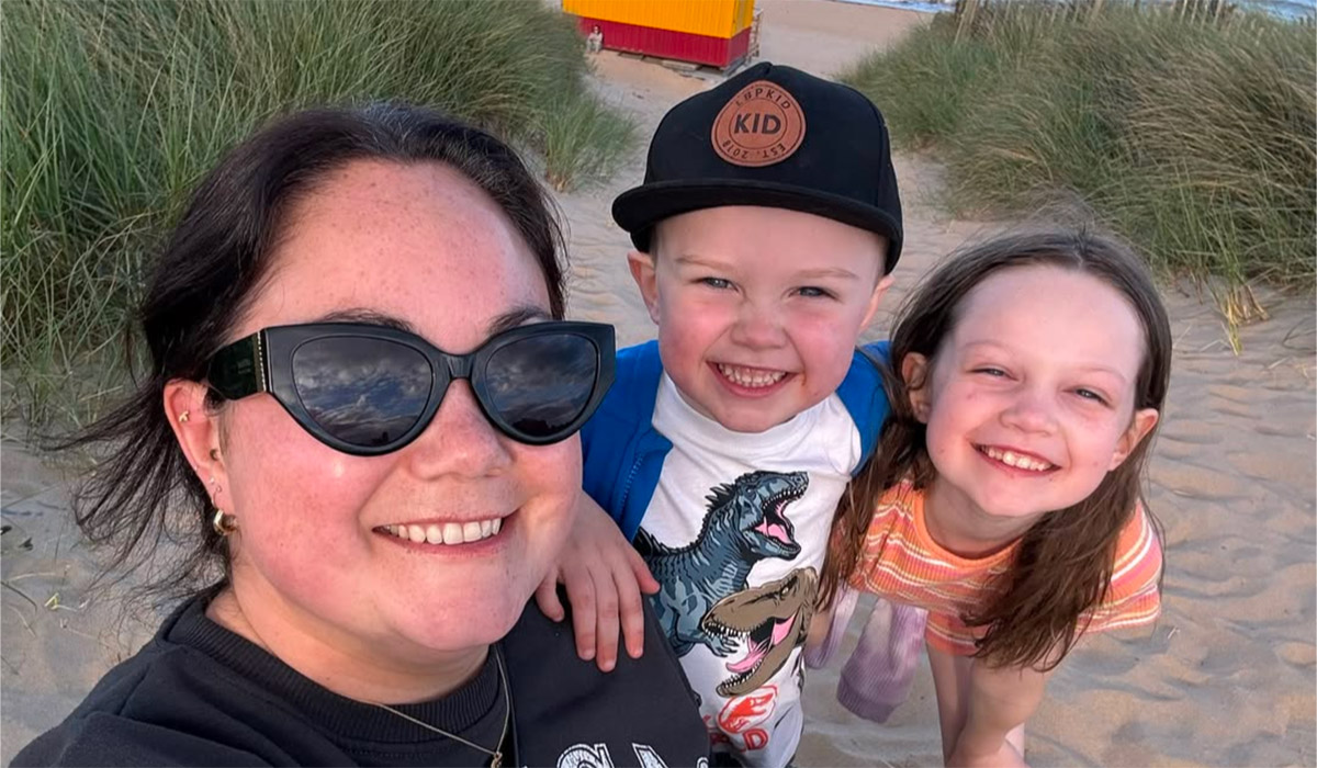Grace and her two kids, Sienna and Hayden. Pic: Faces by Grace