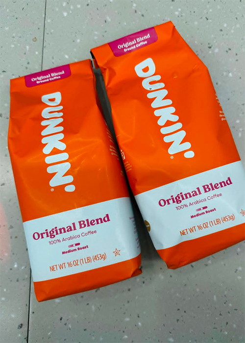 He brought home Dunkin Donut coffee beans for Arthur. Pic: Brian Dowling/Instagram