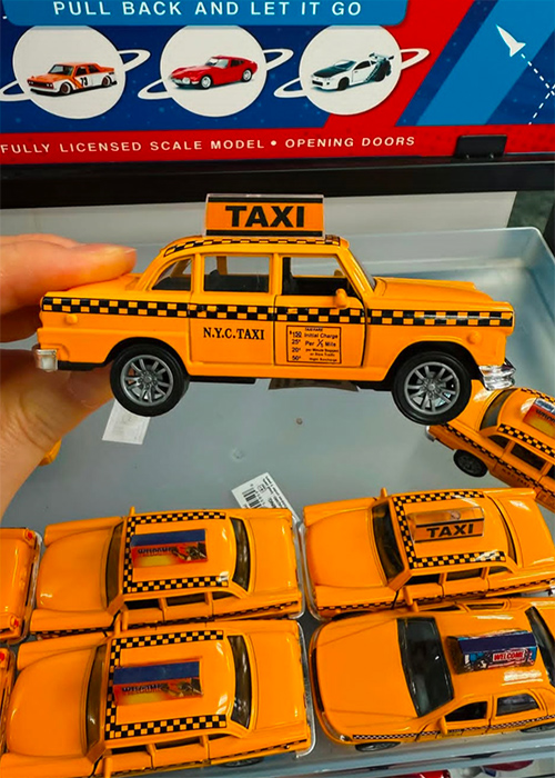 Blake is currently 'obsessed' with cars so he got her an NYC taxi. Pic: Brian Dowling/Instagram