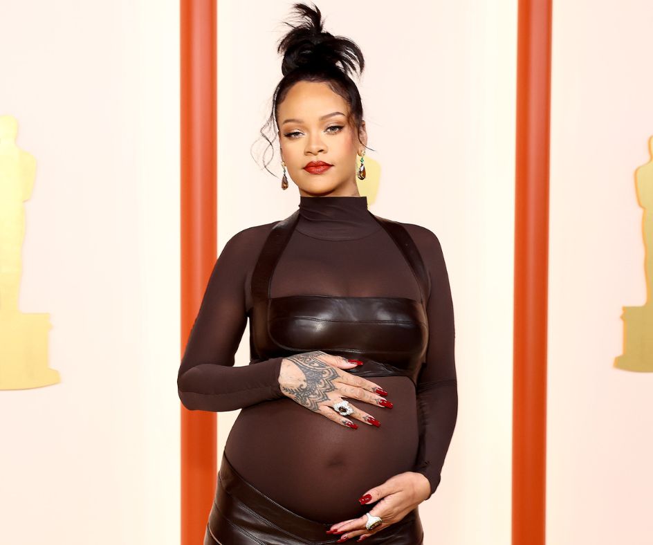 Rihanna on the Oscars red carpet