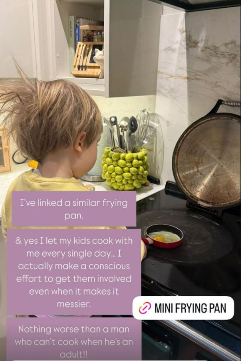 Jessica O’Mahony's son cooking