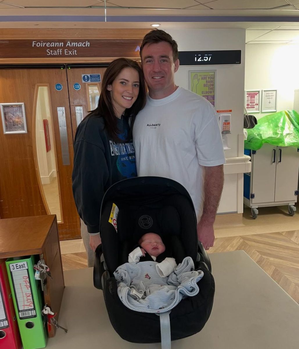 Niall Scannell and his wife Maeve bringing their second son home from hospital