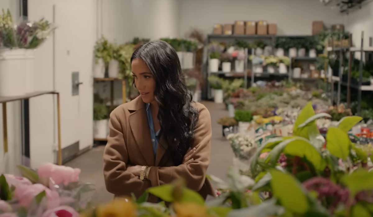 Meghan Markle at a flower market