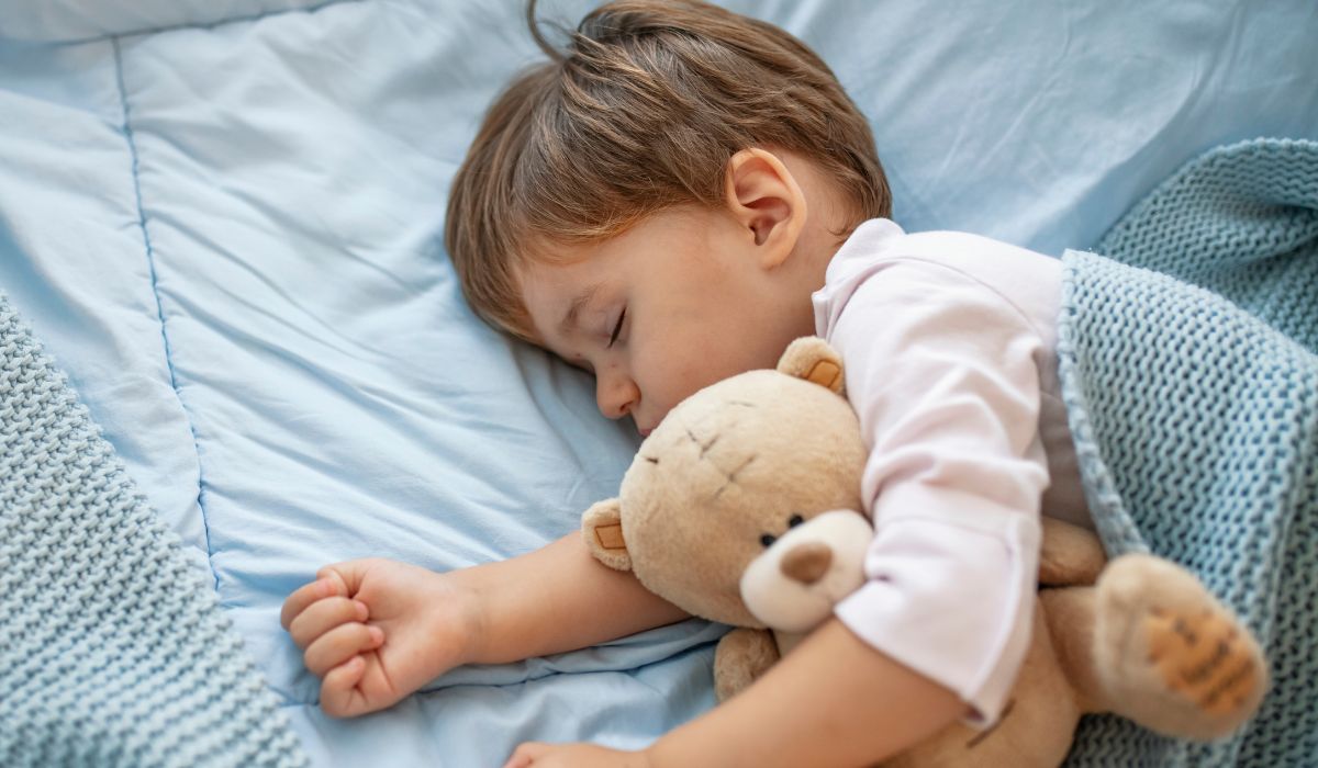 Toddler boy napping