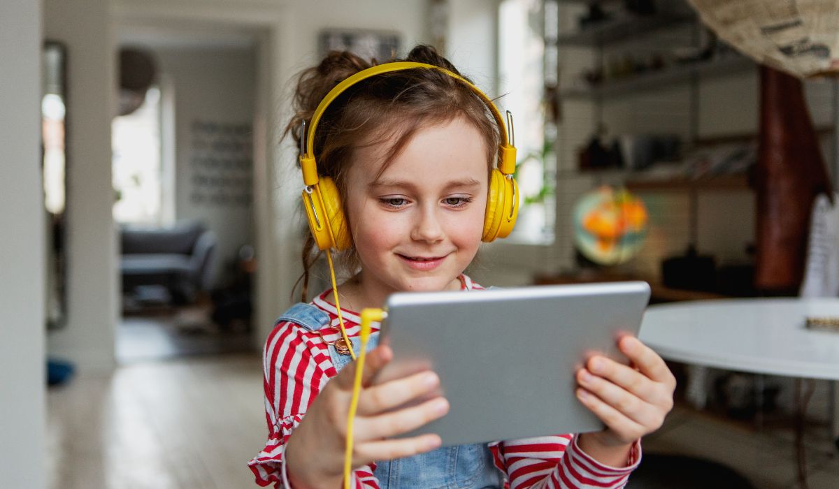 Young girl on a tablet