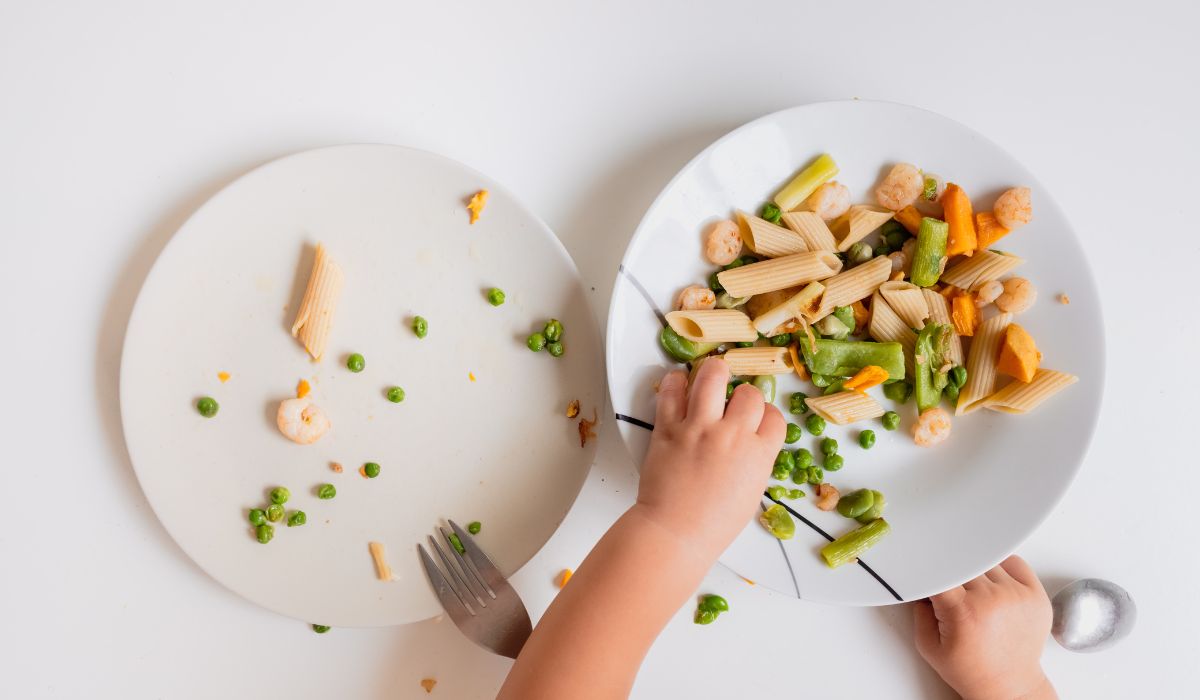 Child eating dinner