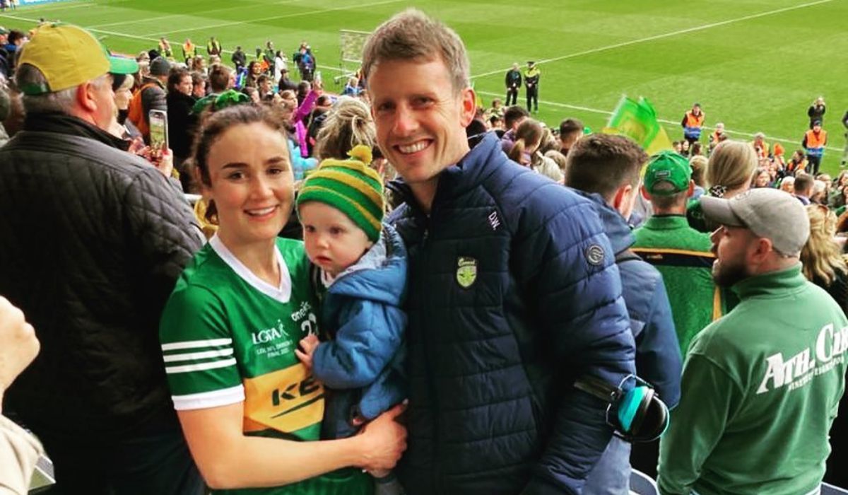 Louise Galvin, her husband and son