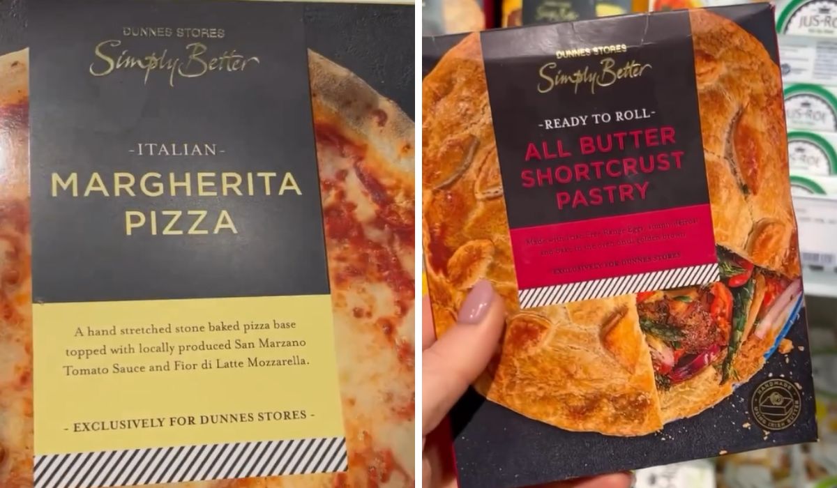 Dunnes Store Simply Better Italian Margherita Pizza and the Dunnes Stores Simply Better All Butter Shortcrust Pastry.