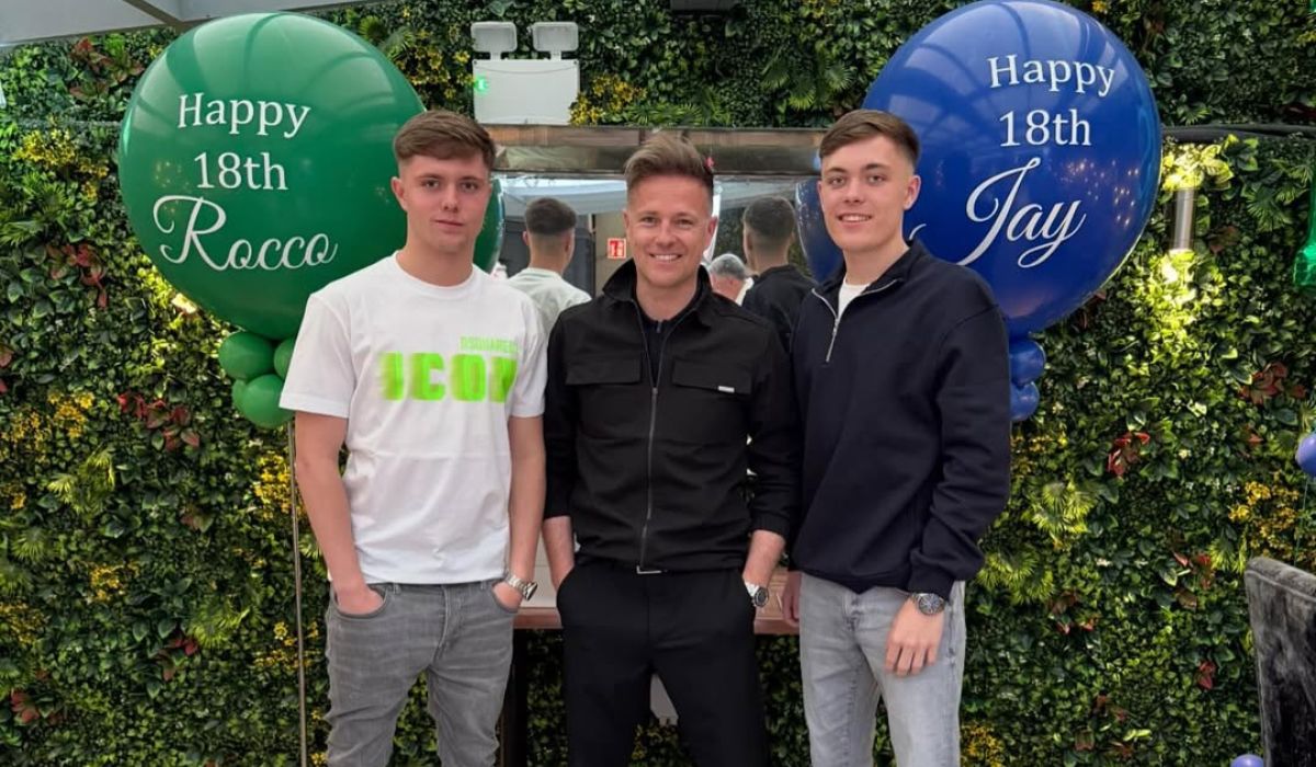 Nicky Byrne with his twins Jay and Rocco