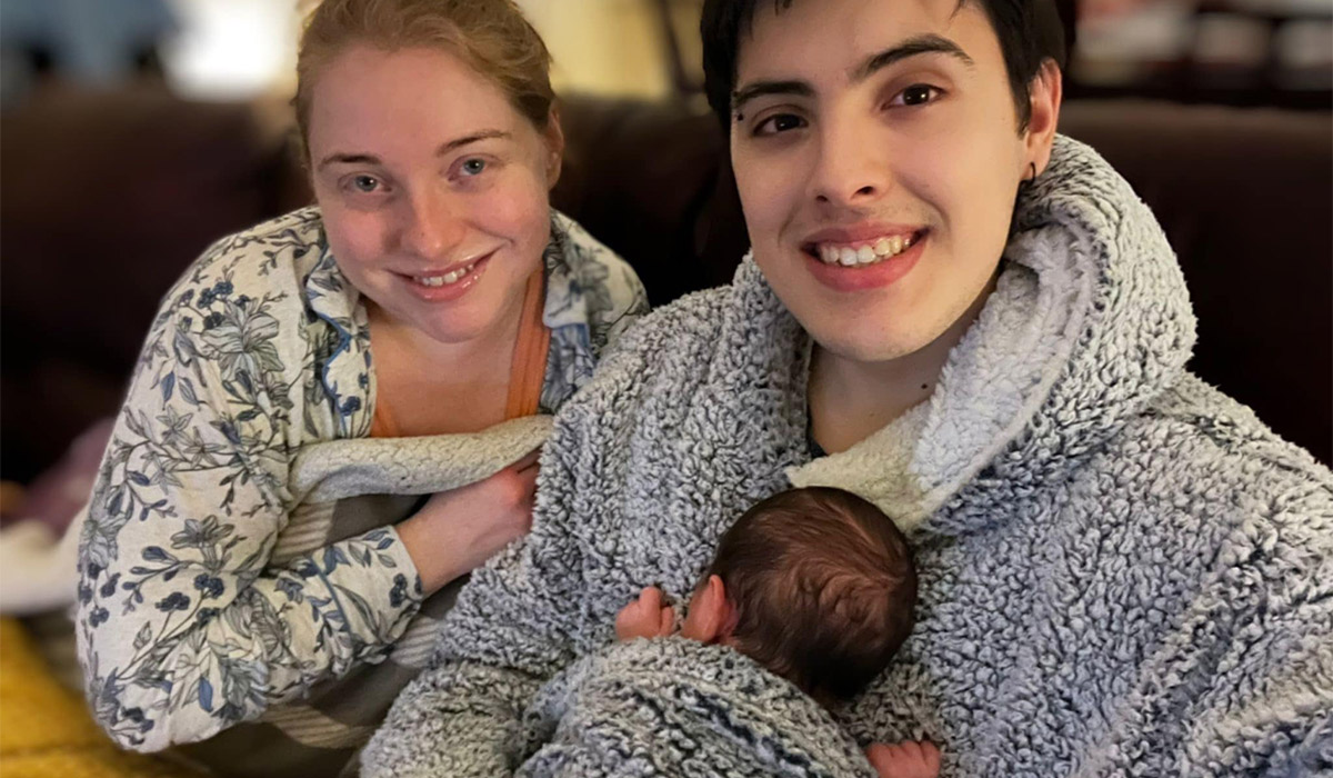 Mum and dad with newborn