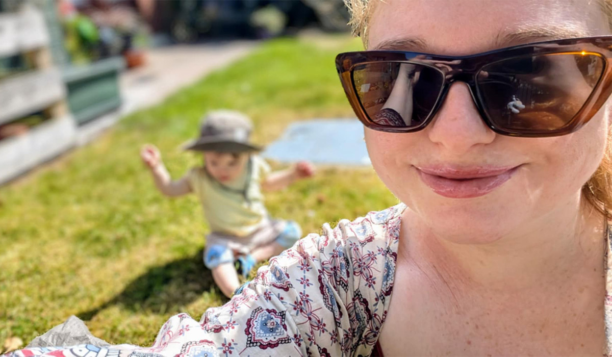 Mum and toddler in the garden