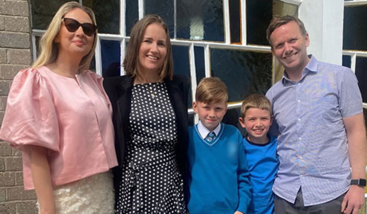 Anna Daly celebrates son's confirmation.