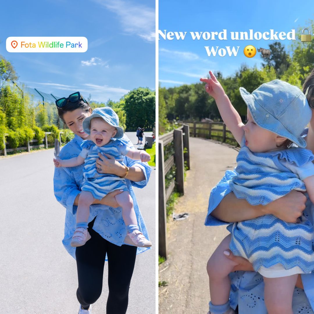 Tadhg Fleming's daughter Rae and his wife Alannah at Fota Wildlife Park