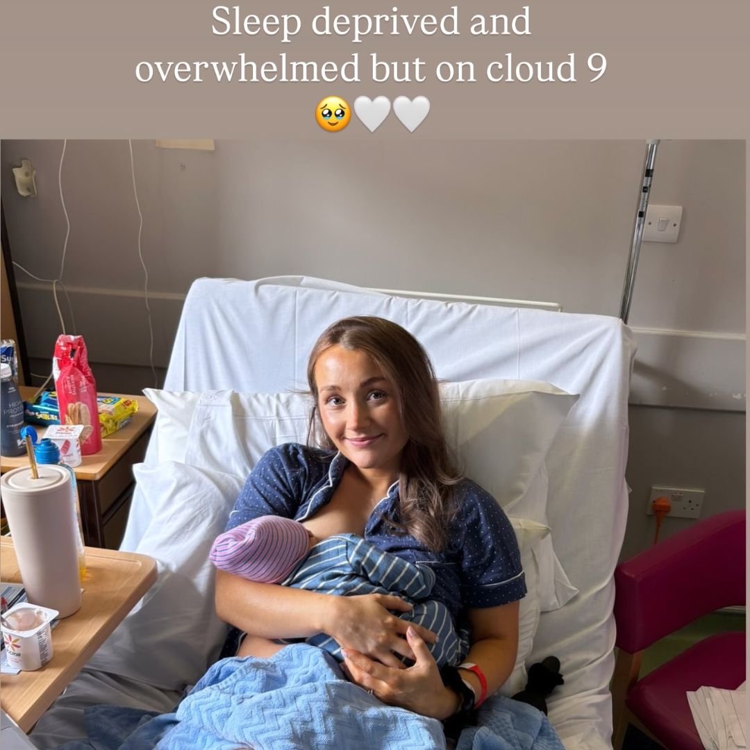 Elaine Porter and her newborn son in hospital