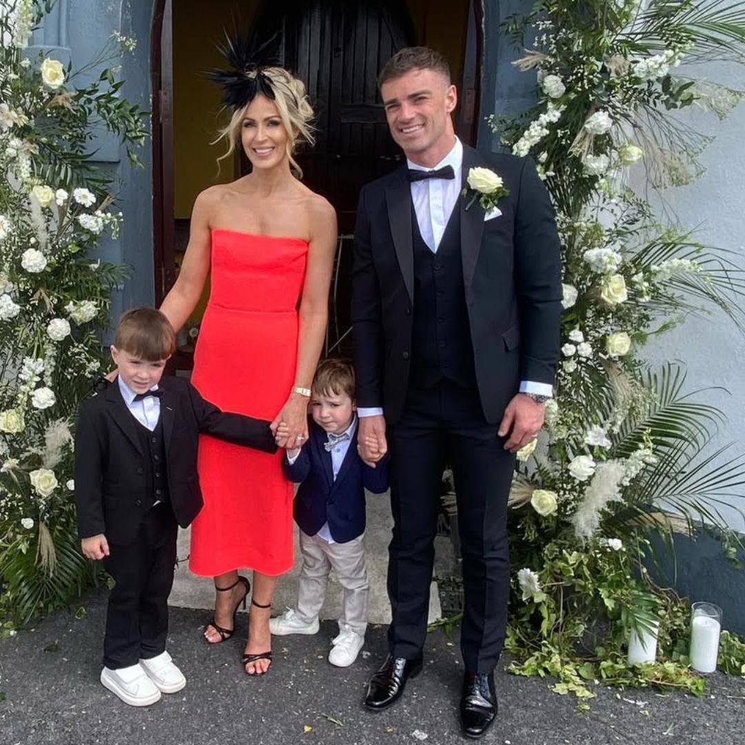 Greg Lally with Mary Lee Lally and their kids