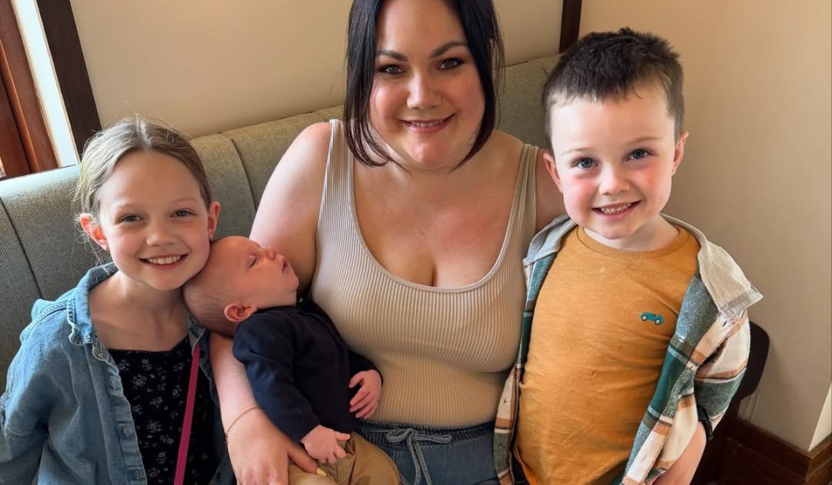 Grace Mongey with her three children