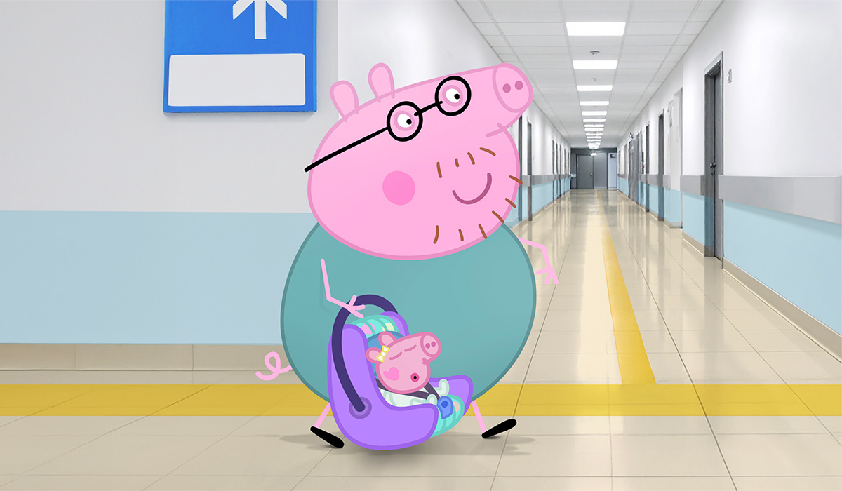 Daddy Pig and Evie