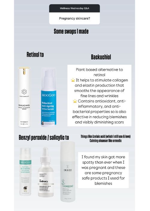 Jess Redden's list of skincare swaps in pregnancy