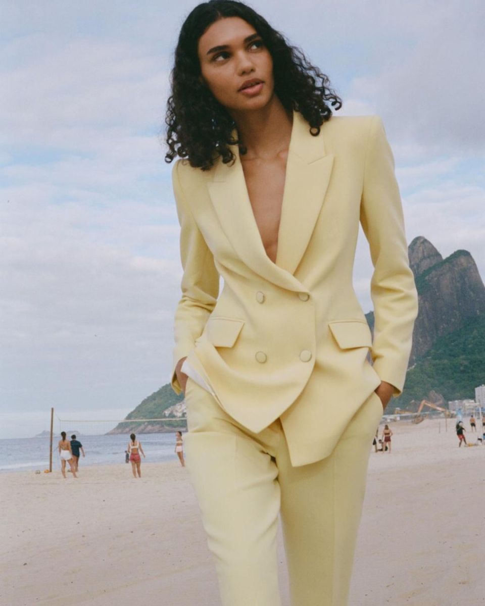 Zara DOUBLE-BREASTED BLAZER WITH ELBOW PATCHES