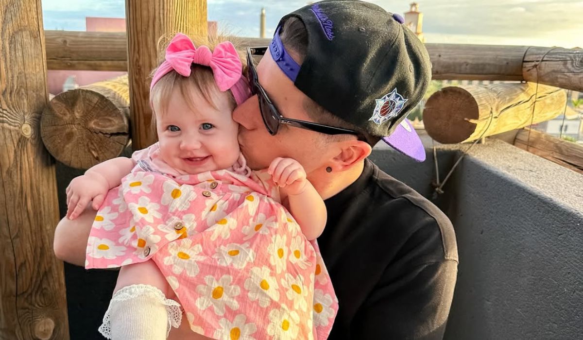 Tadhg Fleming on daughter Rae on holiday