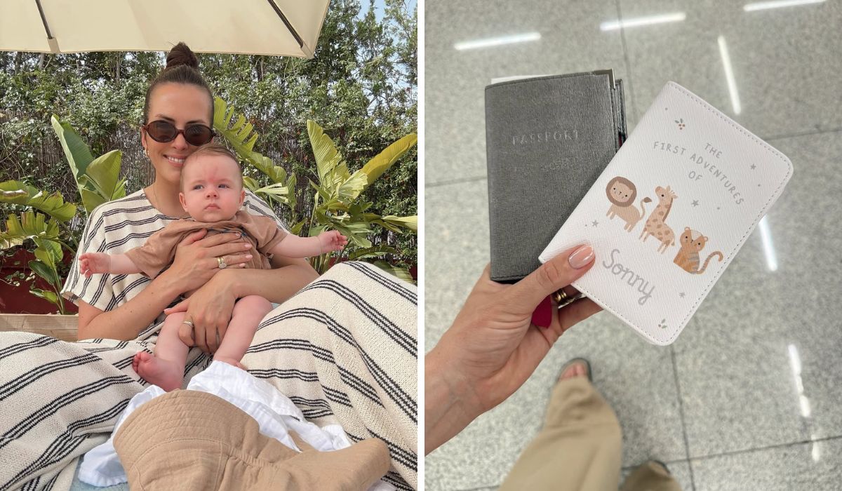 Anna Kirwan with her baby Sonny and his first passport