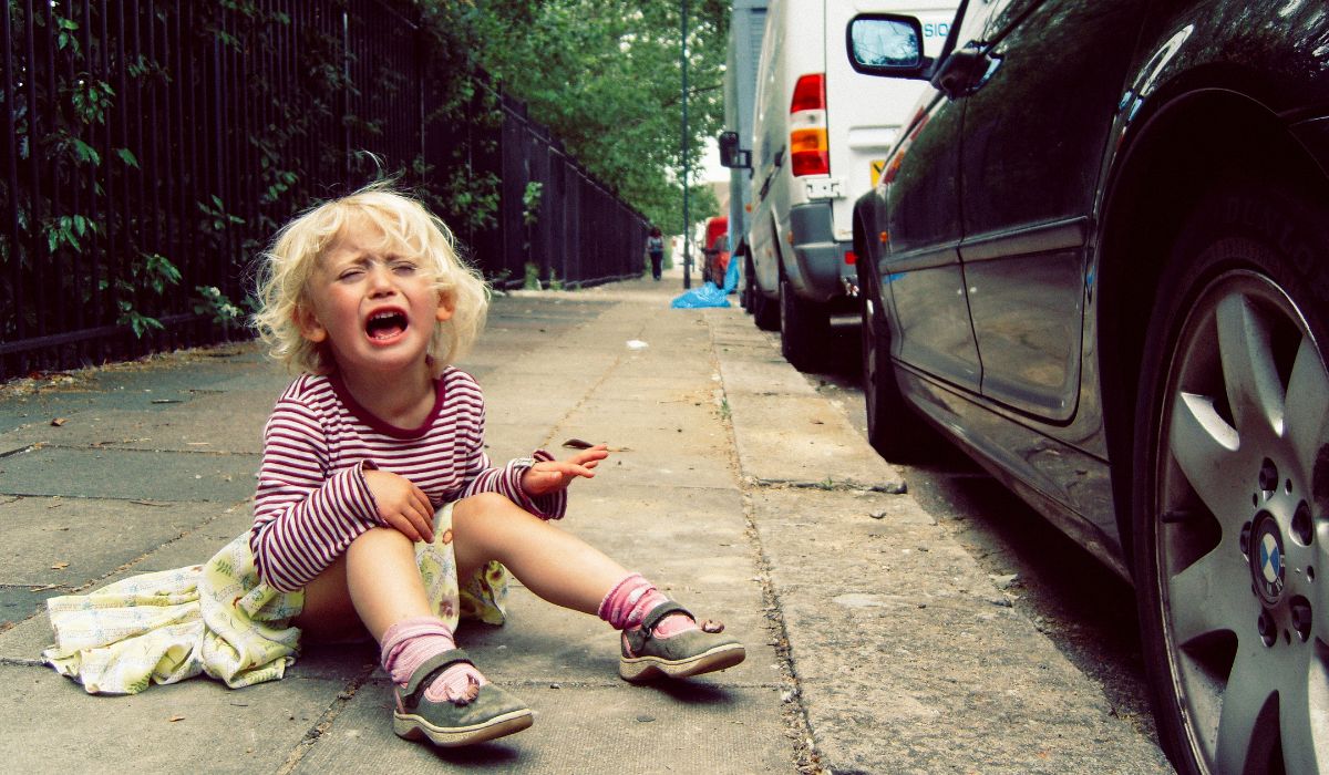 Girl having a temper tantrum
