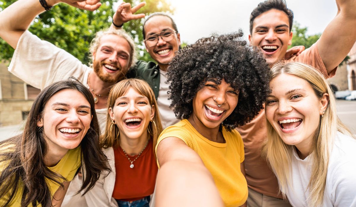 University students smiling