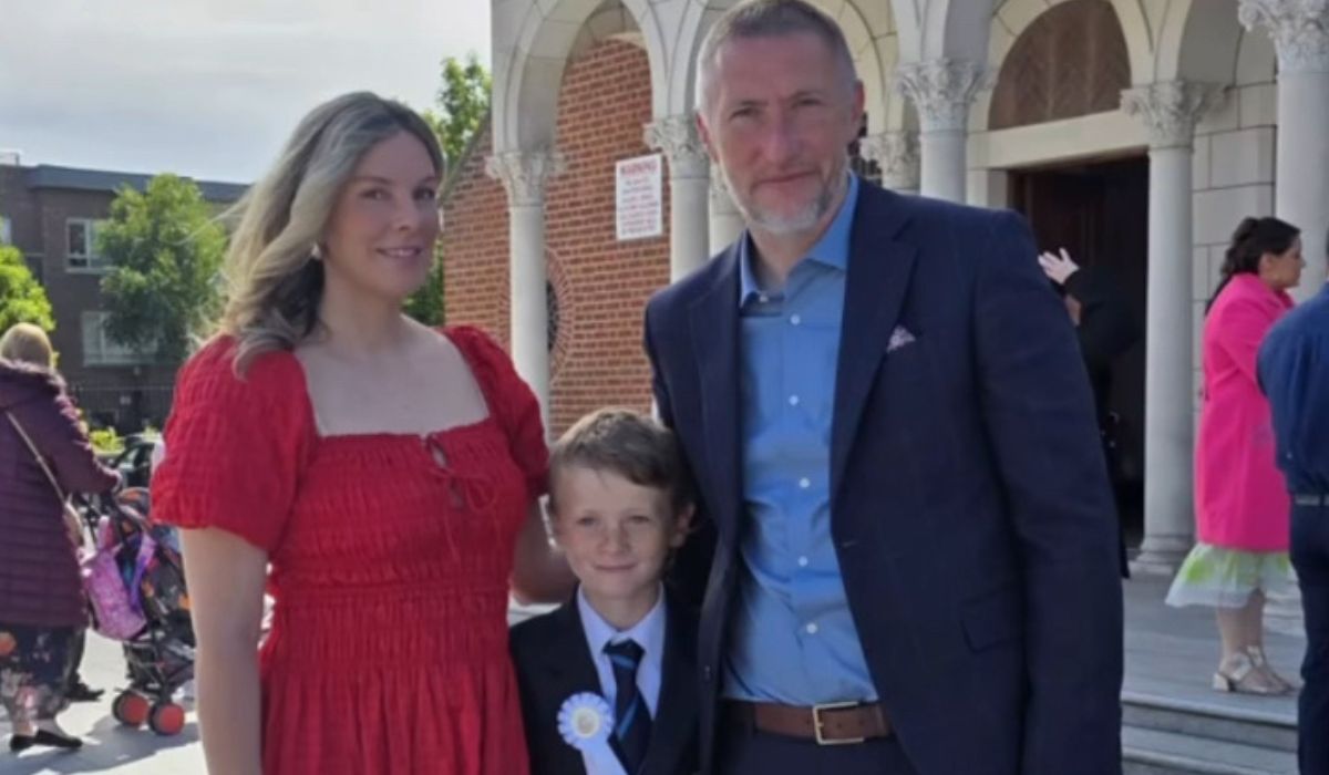 Marie Crowe, her husband Billy Sheehan and their son, Davie