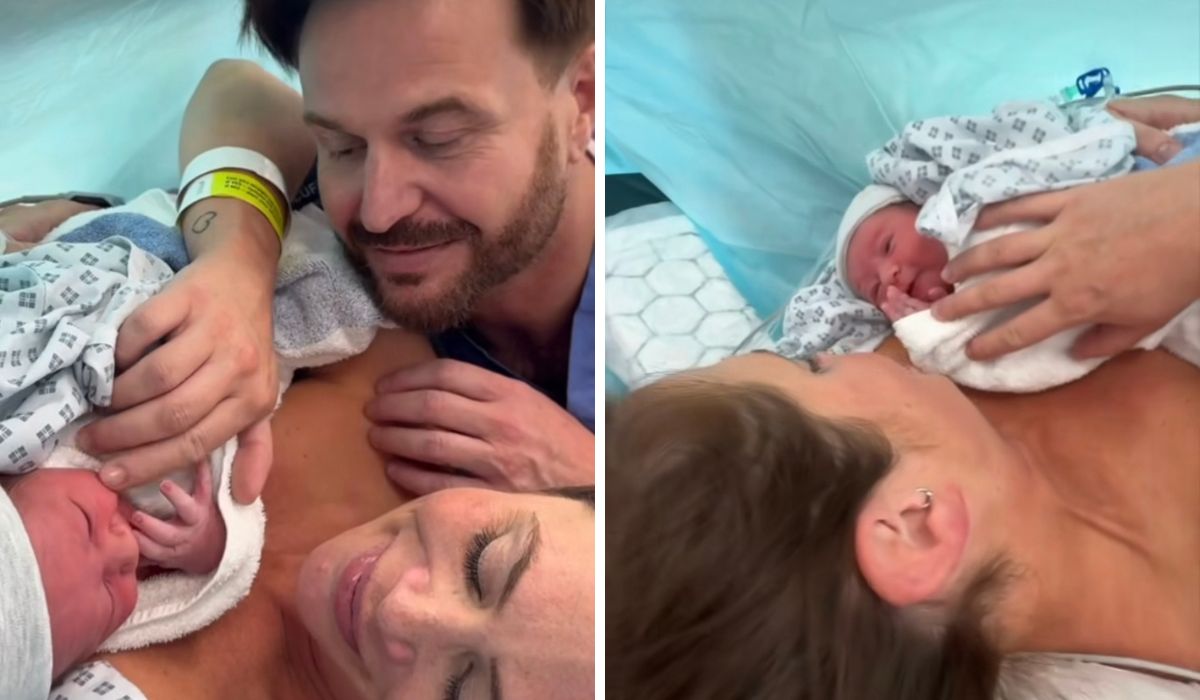 Toni Hadley and her husband and baby